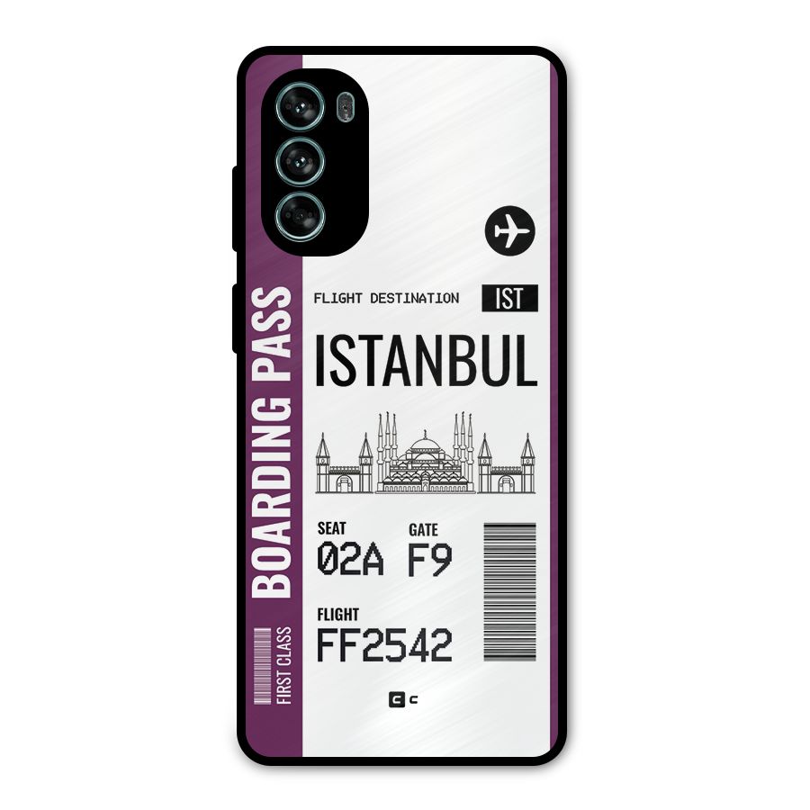 Istanbul Boarding Pass Metal Back Case for Moto G62