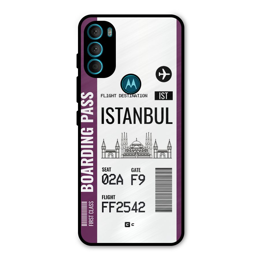 Istanbul Boarding Pass Metal Back Case for Moto G71 5G