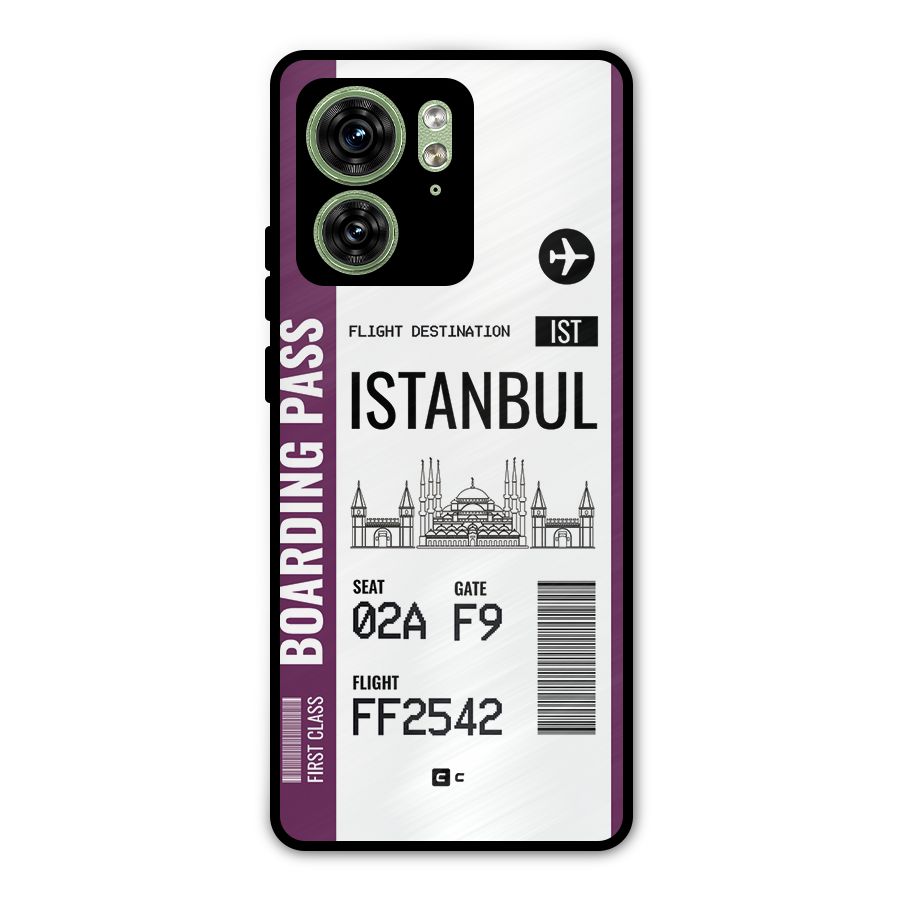 Istanbul Boarding Pass Metal Back Case for Motorola Edge 40 5G