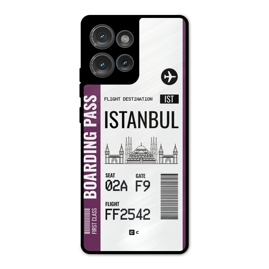 Istanbul Boarding Pass Metal Back Case for Motorola Edge 50