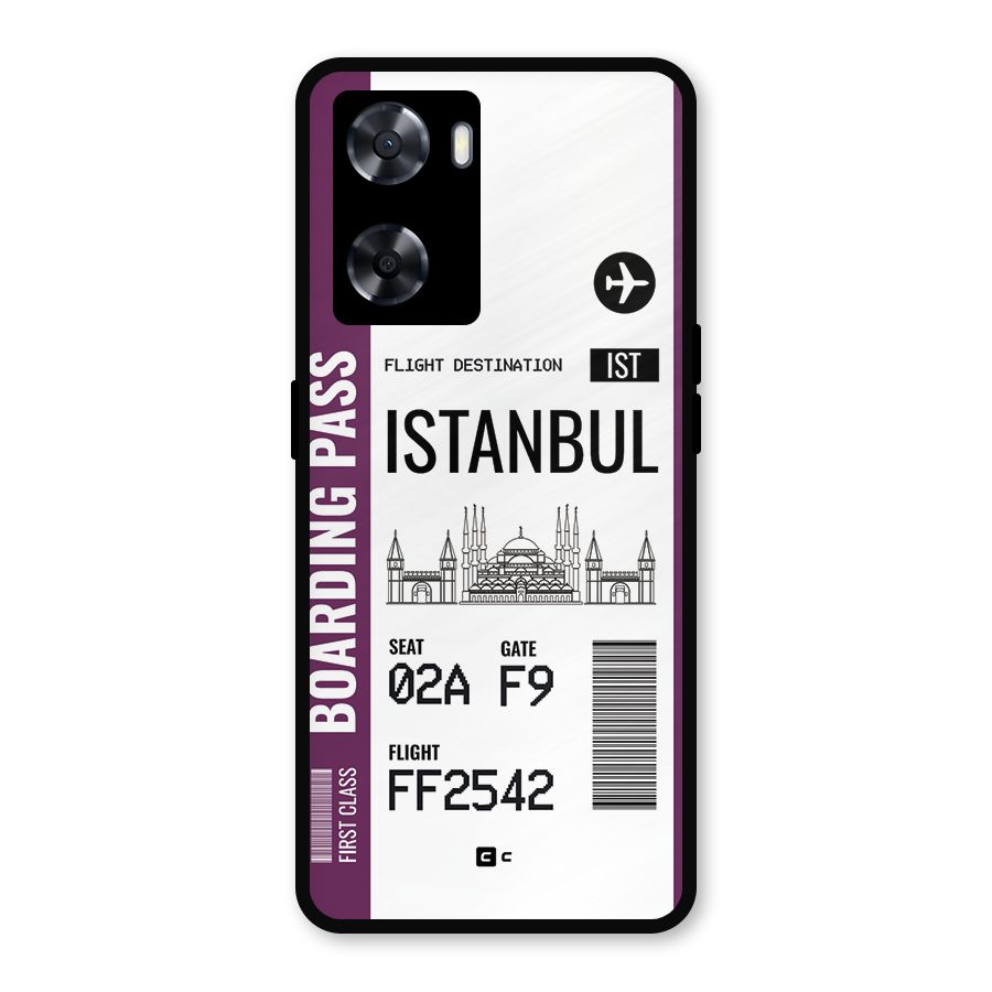 Istanbul Boarding Pass Metal Back Case for Oppo A77s