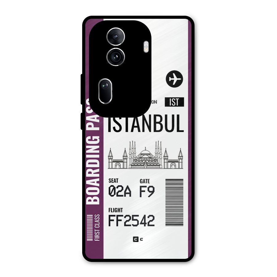 Istanbul Boarding Pass Metal Back Case for Oppo Reno11 Pro 5G