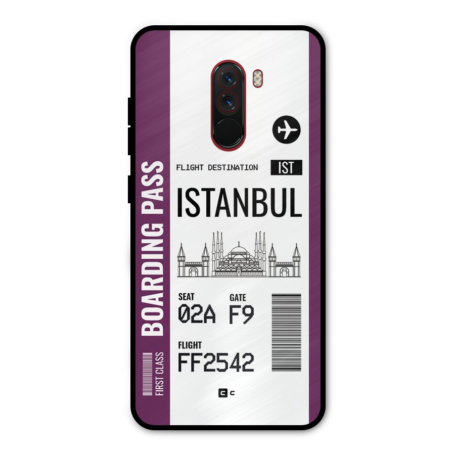 Istanbul Boarding Pass Metal Back Case for Poco F1
