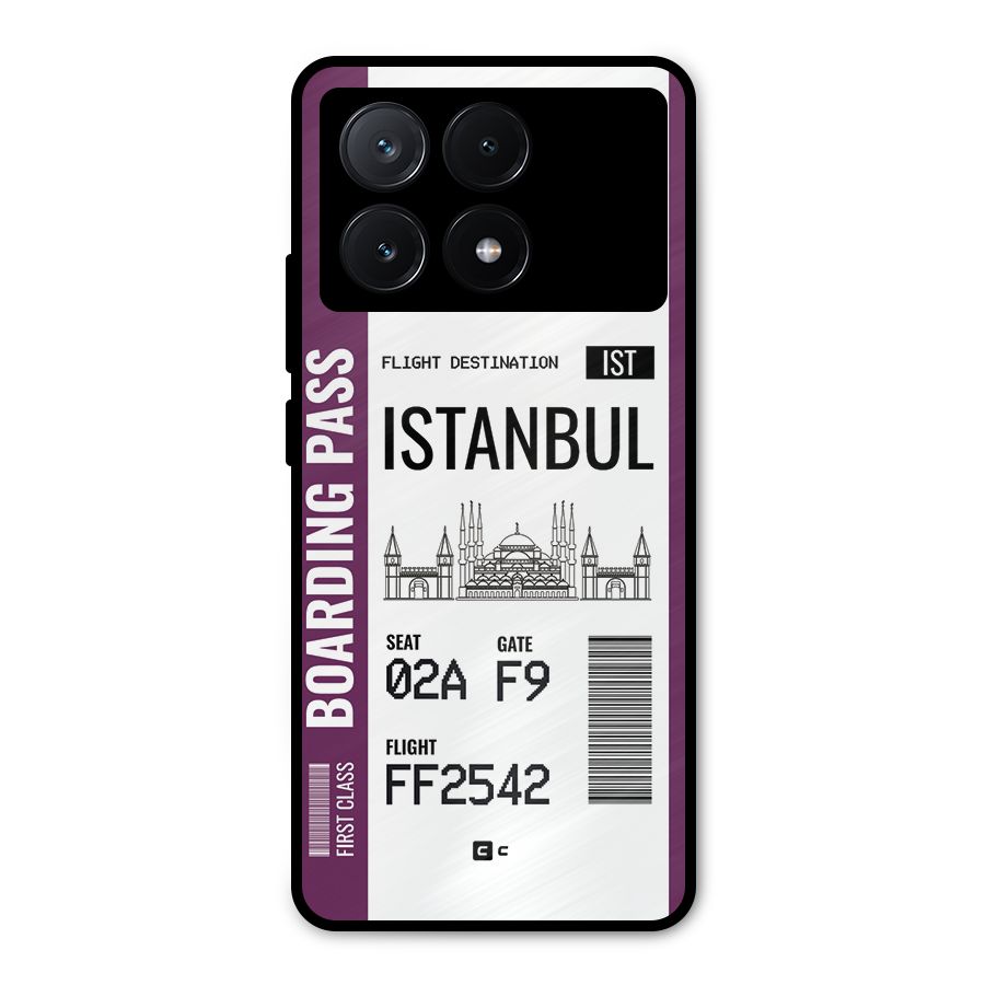 Istanbul Boarding Pass Metal Back Case for Poco X6 Pro