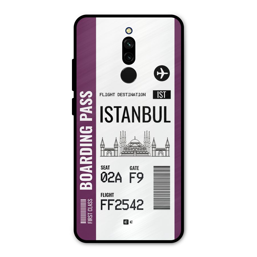 Istanbul Boarding Pass Metal Back Case for Redmi 8