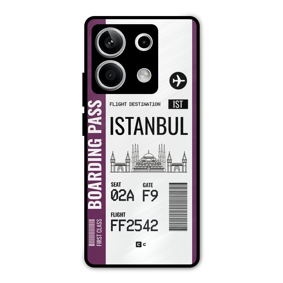 Istanbul Boarding Pass Metal Back Case for Redmi Note 13 5G