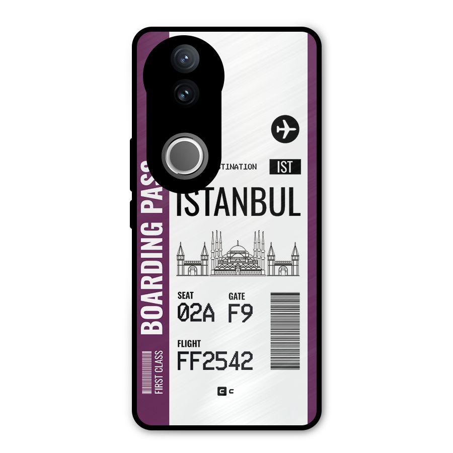 Istanbul Boarding Pass Metal Back Case for Vivo V50e