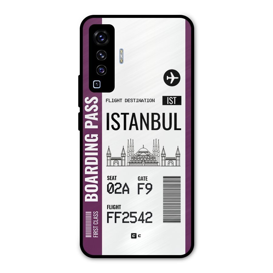 Istanbul Boarding Pass Metal Back Case for Vivo X50
