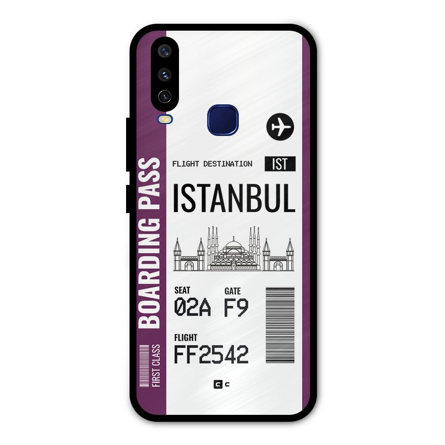 Istanbul Boarding Pass Metal Back Case for Vivo Y15