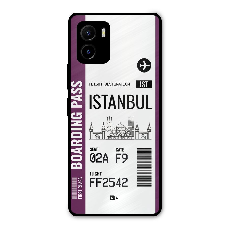 Istanbul Boarding Pass Metal Back Case for Vivo Y15s