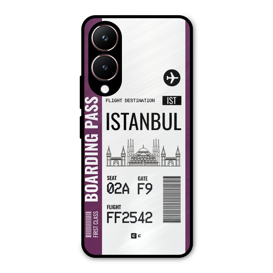Istanbul Boarding Pass Metal Back Case for Vivo Y28