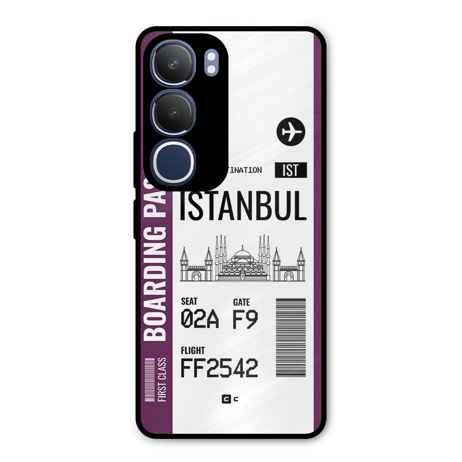 Istanbul Boarding Pass Metal Back Case for Vivo Y29