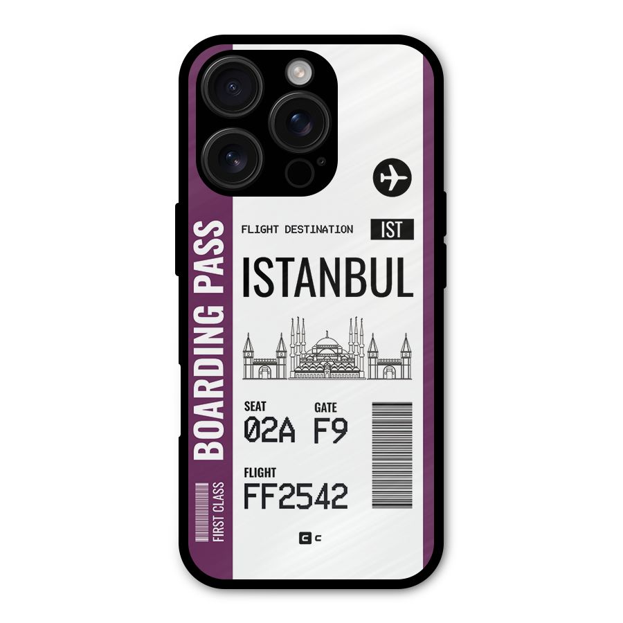 Istanbul Boarding Pass Metal Back Case for iPhone 16 Pro