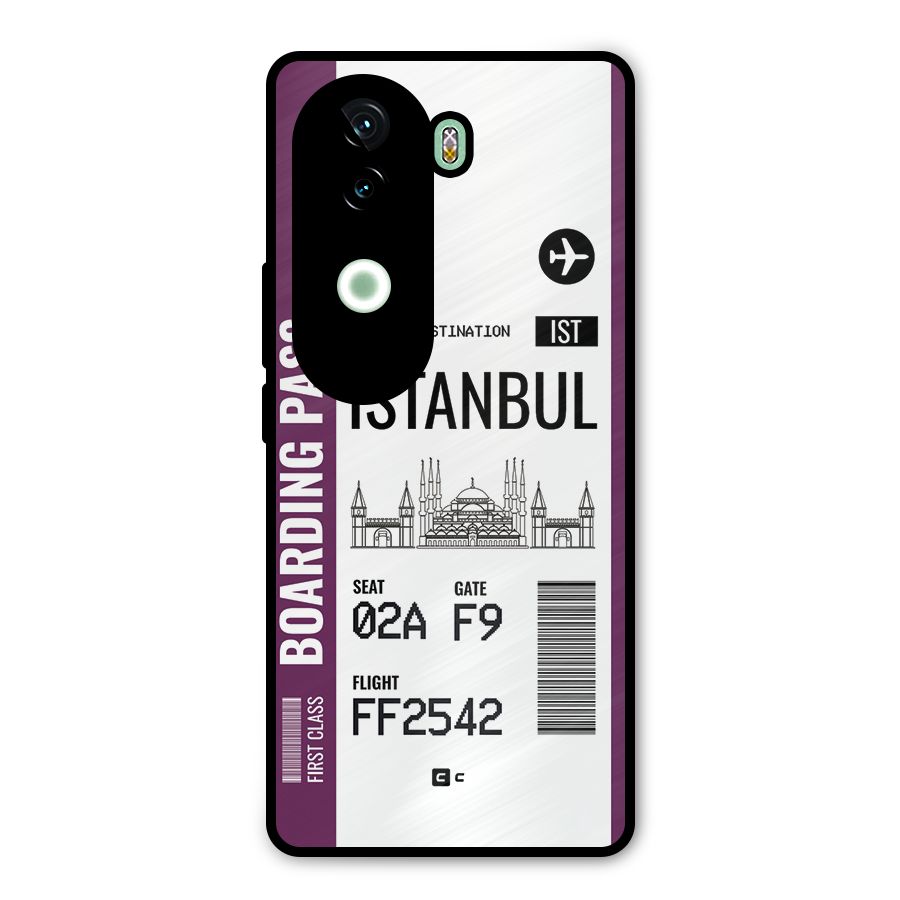 Istanbul Boarding Pass Metal Back Case for iQOO Z9s