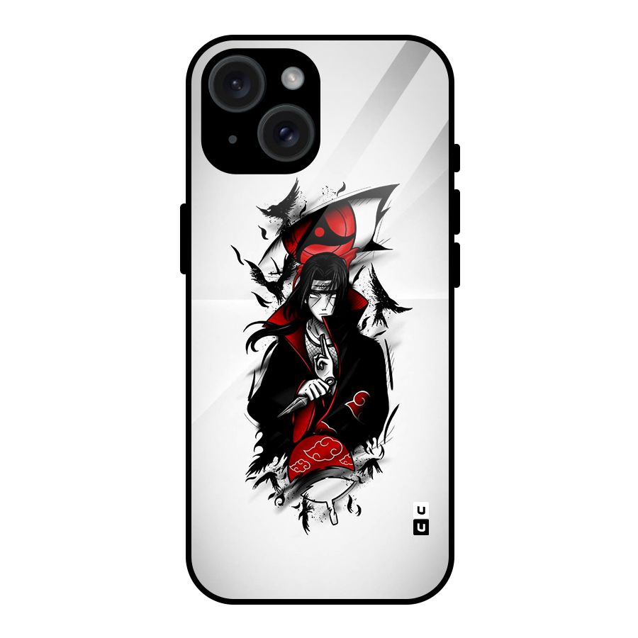 Itachi Combat Glass Back Case for iPhone 15