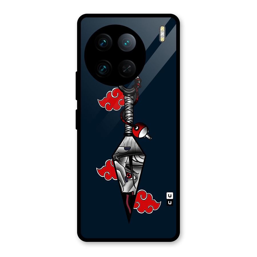 Itachi Kunai Naruto Glass Back Case for Vivo X90 Pro