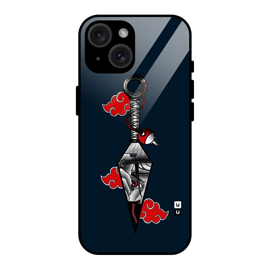 Itachi Kunai Naruto Glass Back Case for iPhone 15