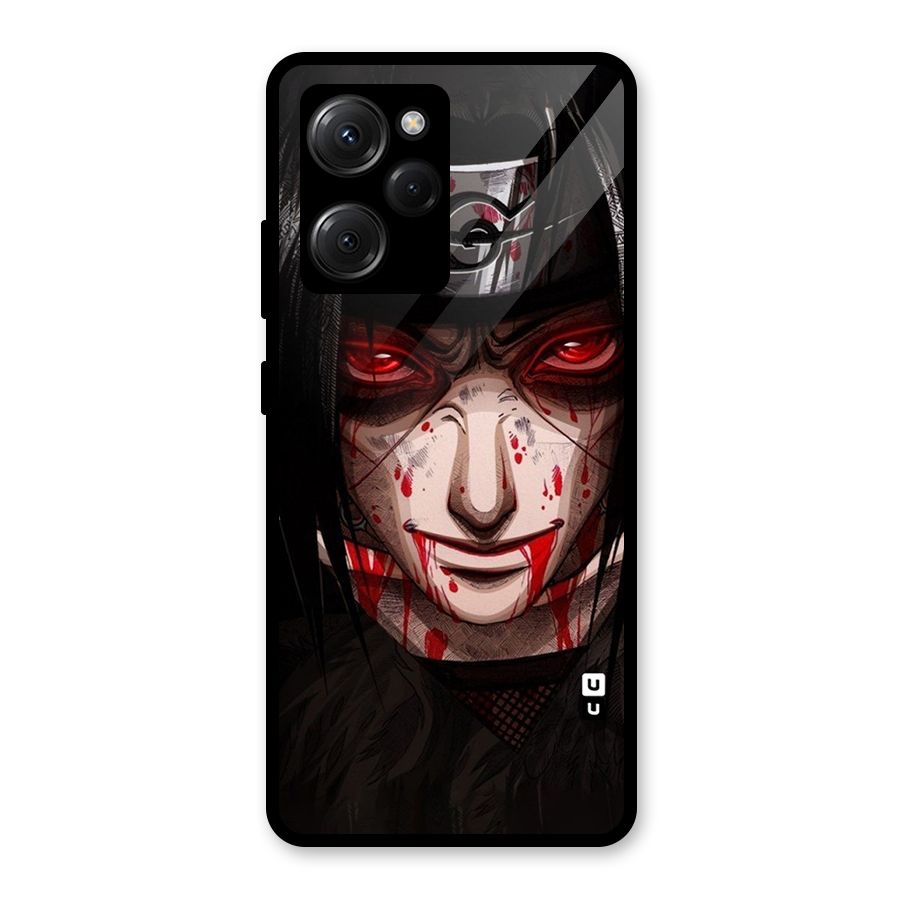 Itachi Uchiha Red Eyes Glass Back Case for Poco X5 Pro
