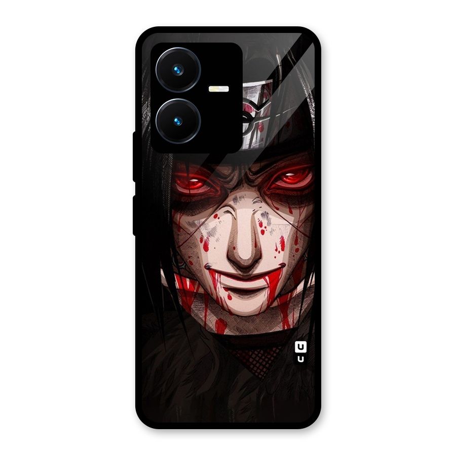Itachi Uchiha Red Eyes Glass Back Case for Vivo Y22s
