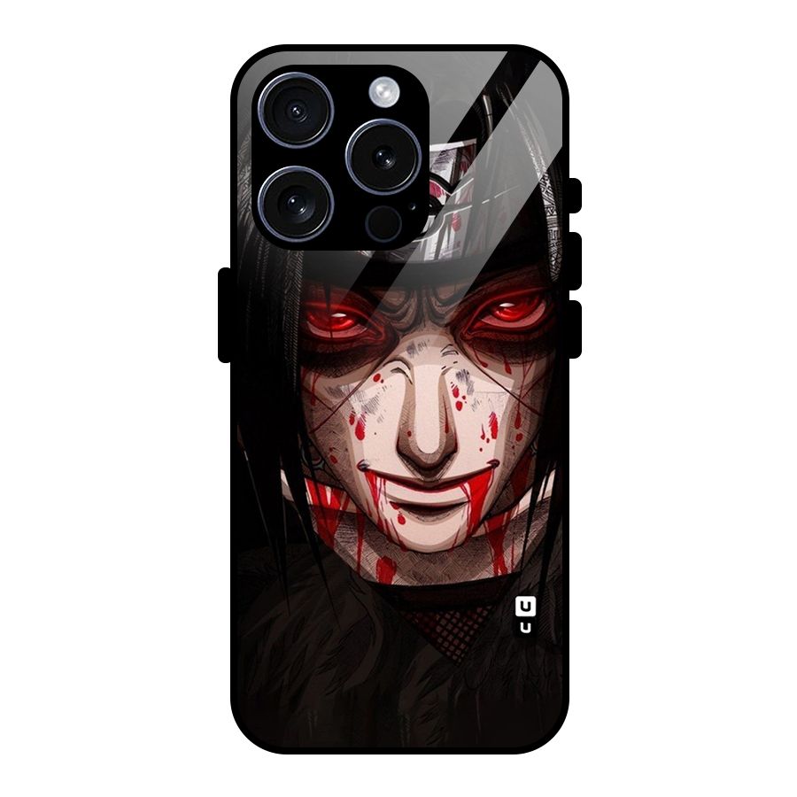 Itachi Uchiha Red Eyes Glass Back Case for iPhone 15 Pro