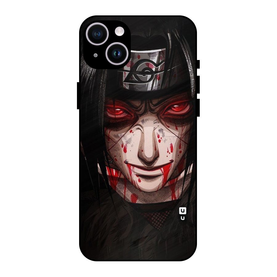 Itachi Uchiha Red Eyes Metal Back Case for iPhone 14 Plus