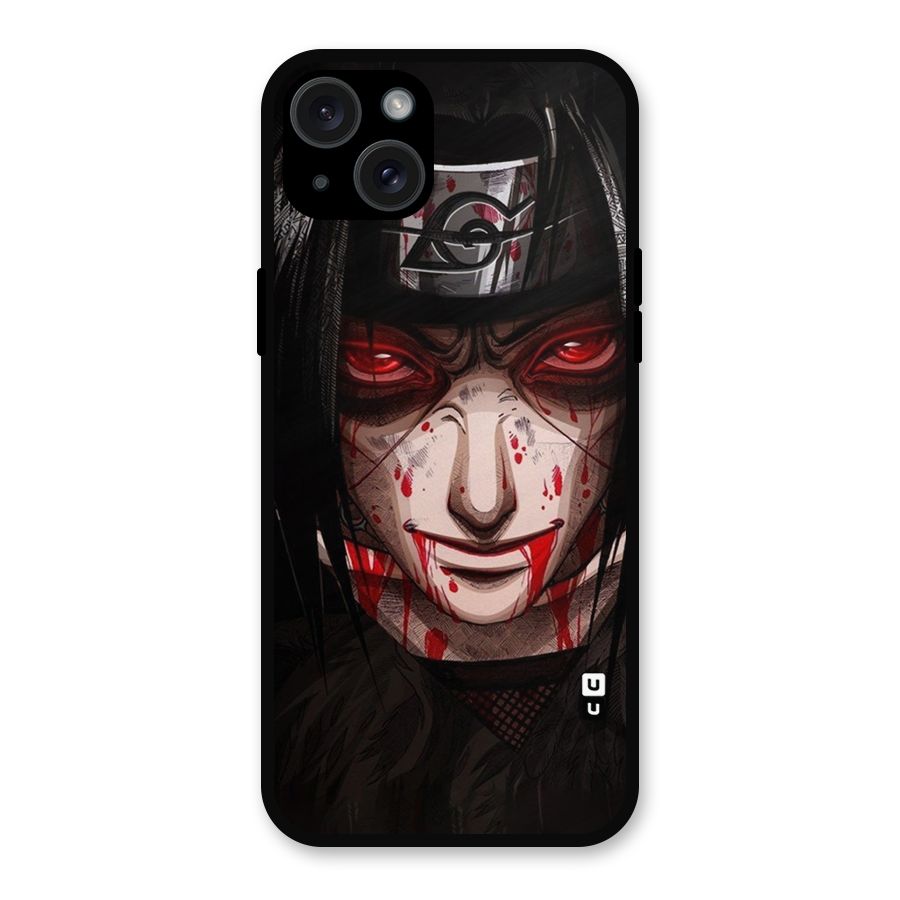 Itachi Uchiha Red Eyes Metal Back Case for iPhone 15 Plus