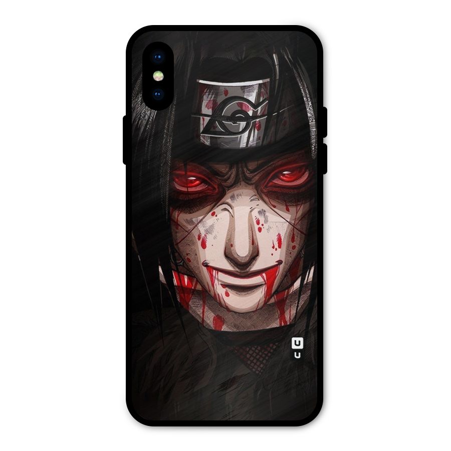 Itachi Uchiha Red Eyes Metal Back Case for iPhone X