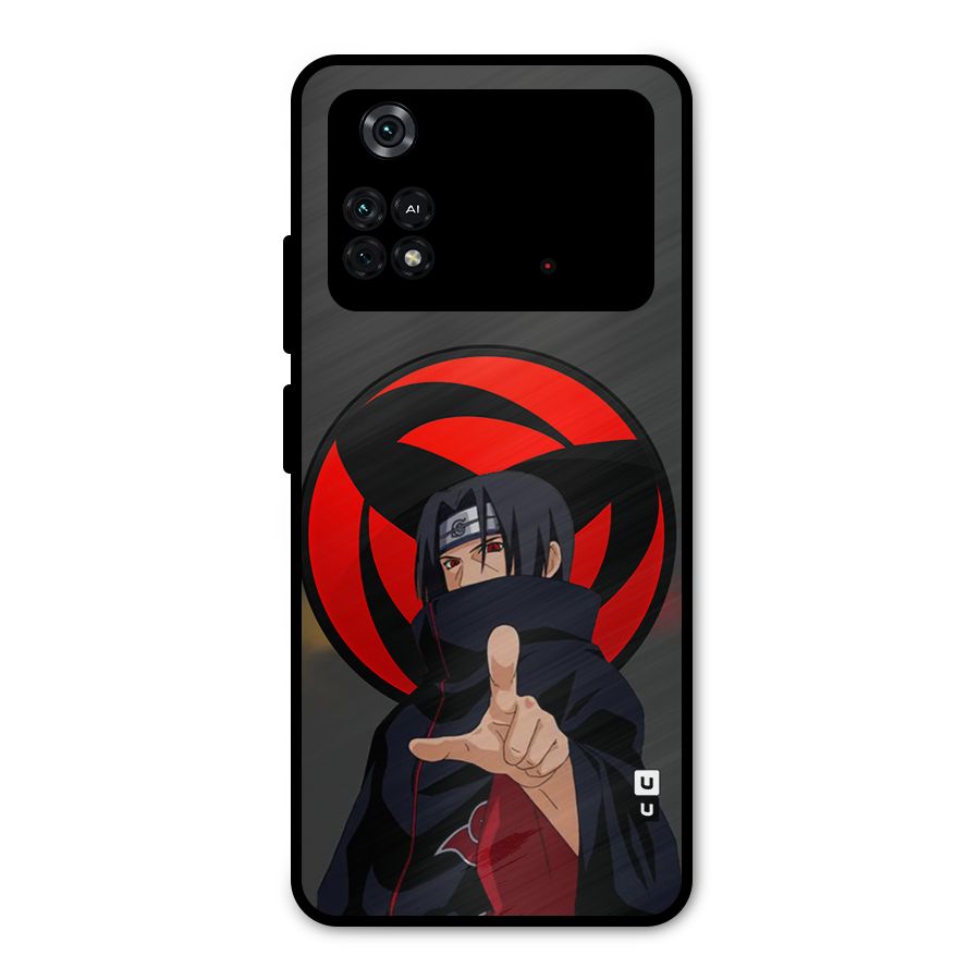 Itachi Uchiha With sharingan Metal Back Case for Poco M4 Pro 4G