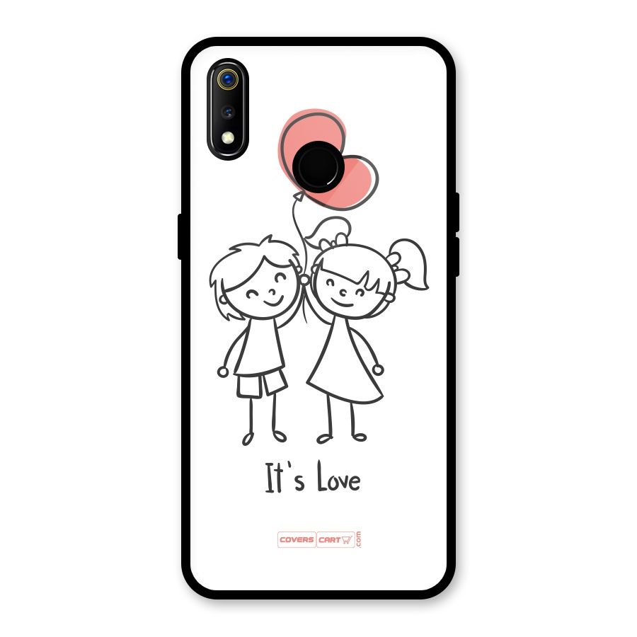 Its Love Glass Back Case for Realme 3i