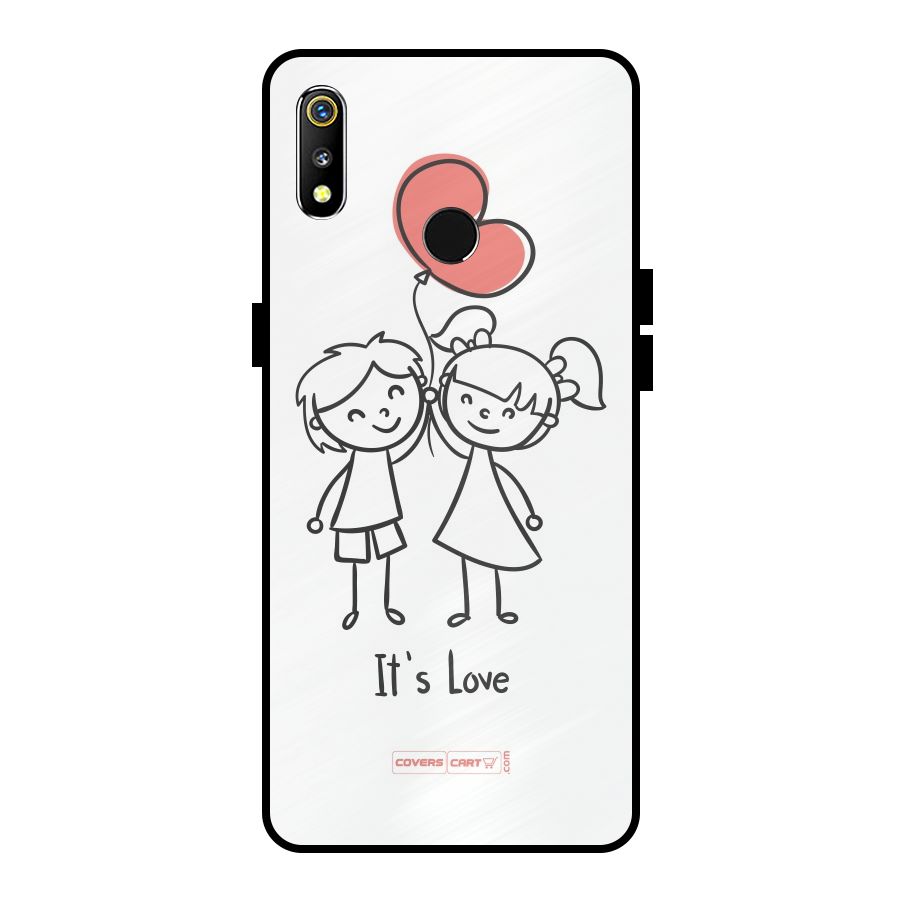 Its Love Metal Back Case for Realme 3i