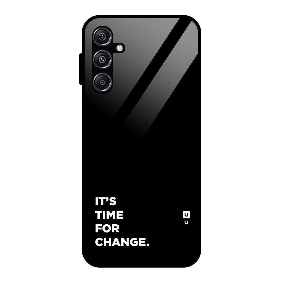 Its Time For Change Glass Back Case for Galaxy M34 5G