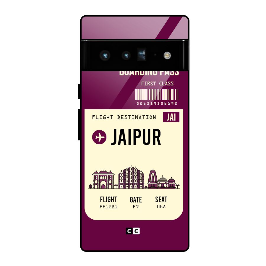 Jaipur Boarding Pass Glass Back Case for Google Pixel 6 Pro