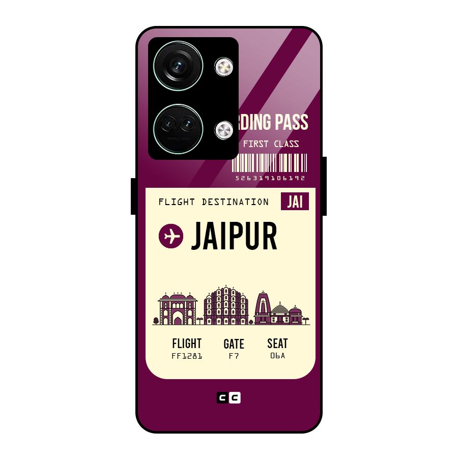 Jaipur Boarding Pass Glass Back Case for Oneplus Nord 3
