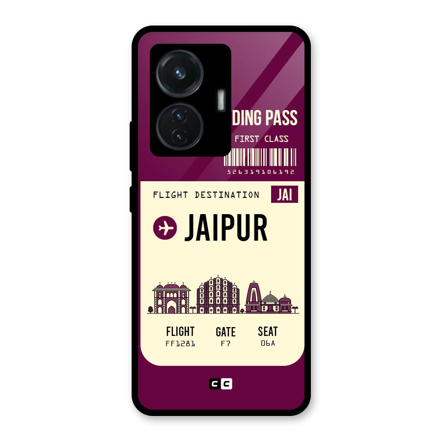 Jaipur Boarding Pass Glass Back Case for Vivo T1 44W