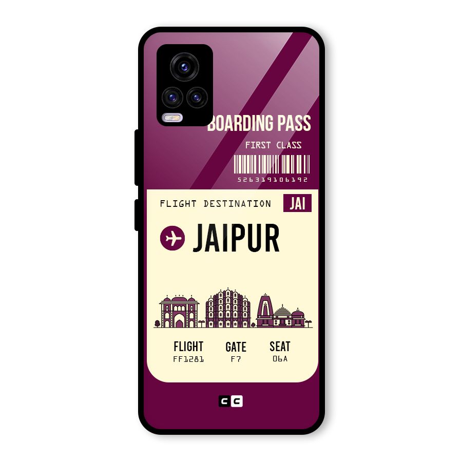 Jaipur Boarding Pass Glass Back Case for Vivo V20 2021