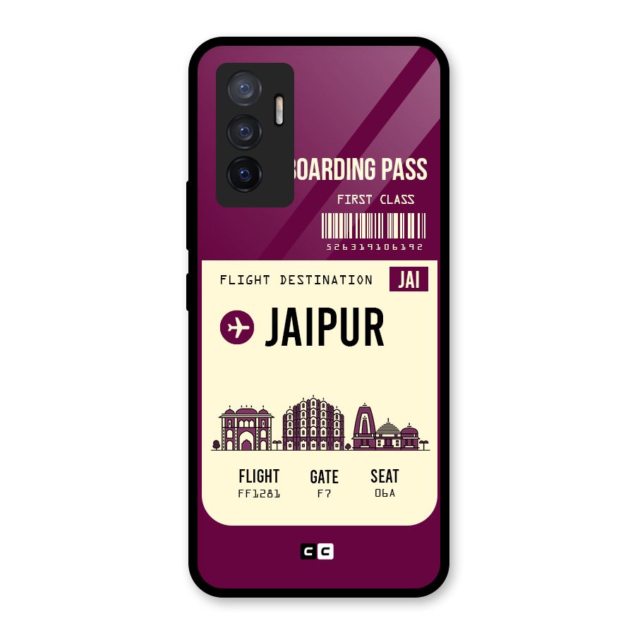 Jaipur Boarding Pass Glass Back Case for Vivo V23e