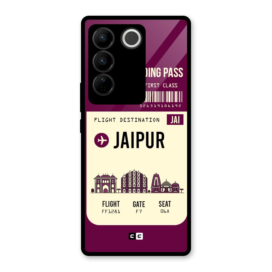 Jaipur Boarding Pass Glass Back Case for Vivo V27