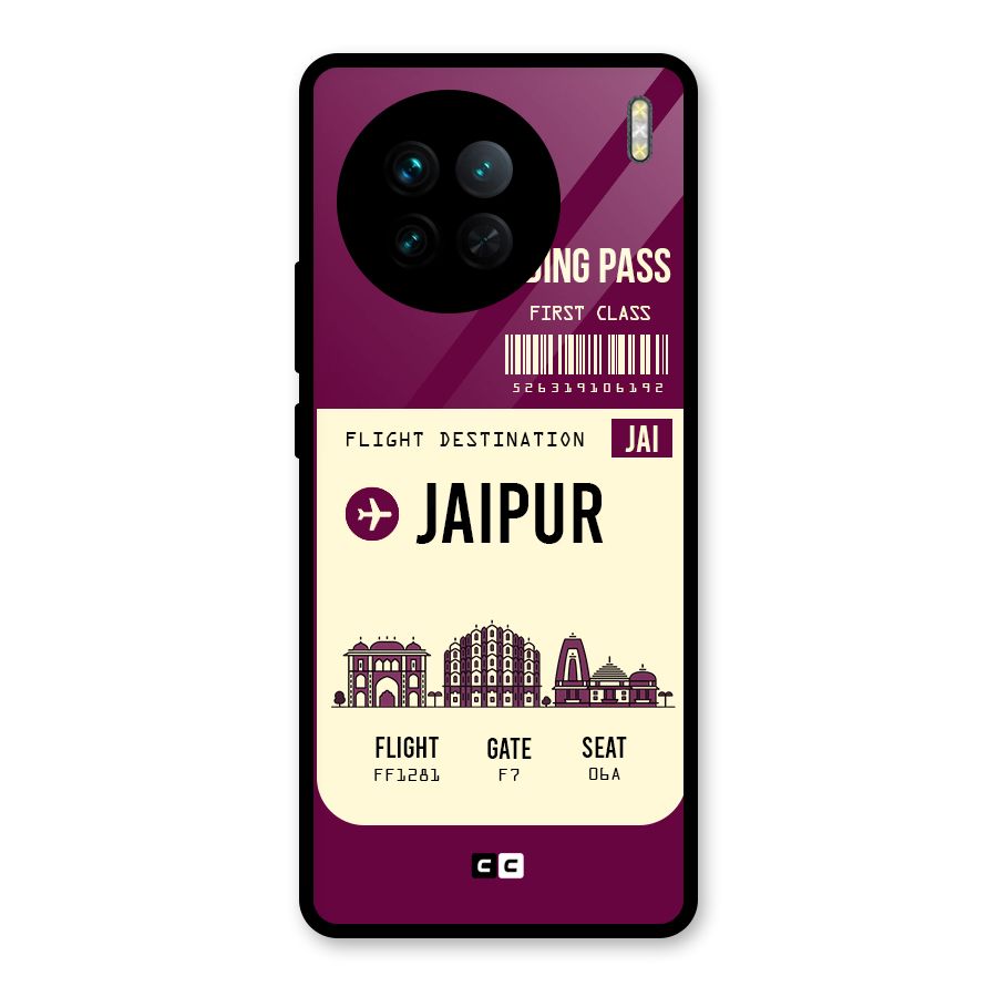 Jaipur Boarding Pass Glass Back Case for Vivo X90
