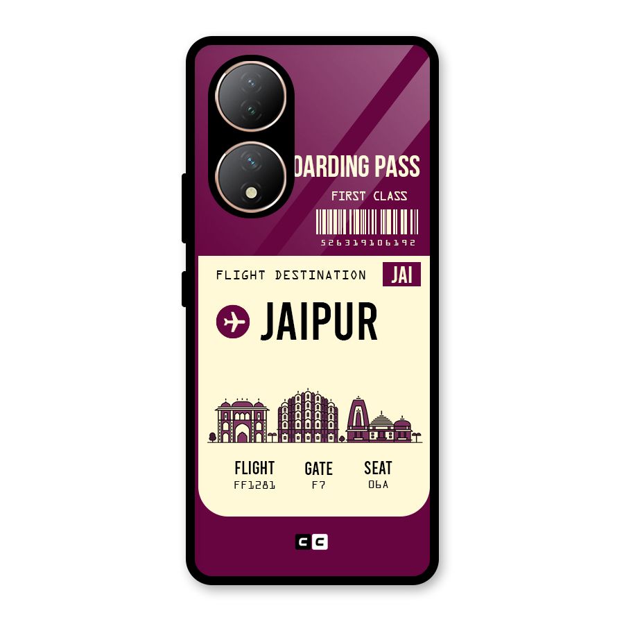 Jaipur Boarding Pass Glass Back Case for Vivo Y100A