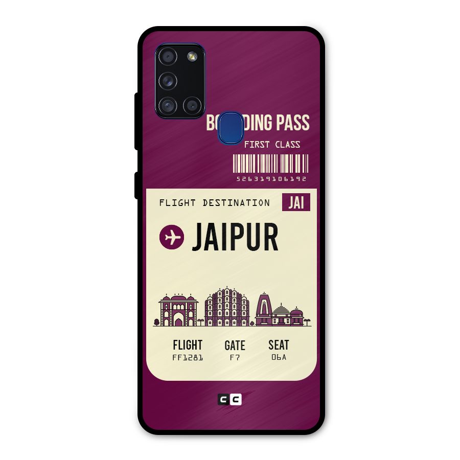 Jaipur Boarding Pass Metal Back Case for Galaxy A21s