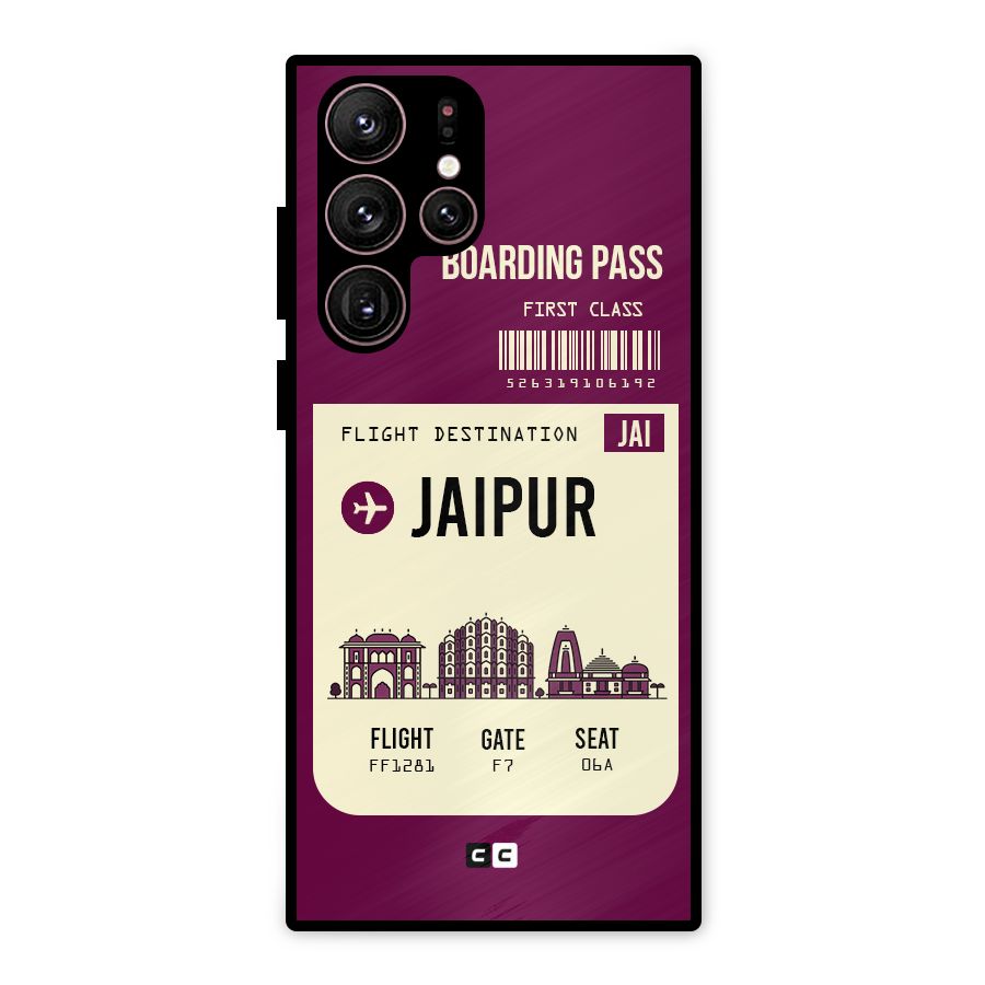 Jaipur Boarding Pass Metal Back Case for Galaxy S22 Ultra 5G