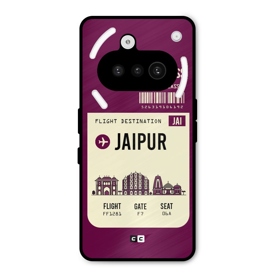 Jaipur Boarding Pass Metal Back Case for Nothing Phone 3a