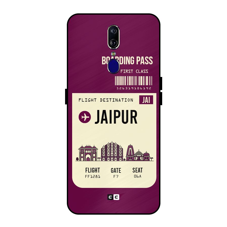Jaipur Boarding Pass Metal Back Case for Oppo F11