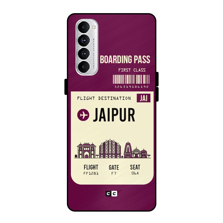 Jaipur Boarding Pass Metal Back Case for Oppo Reno4 Pro