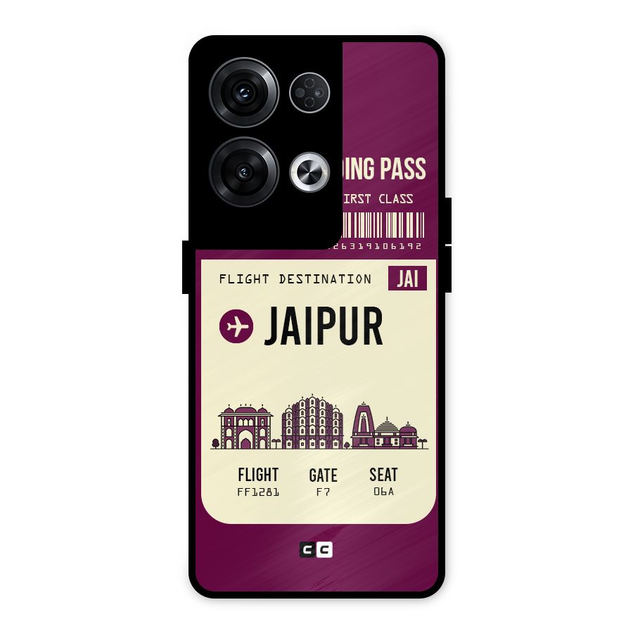 Jaipur Boarding Pass Metal Back Case for Oppo Reno8 Pro 5G