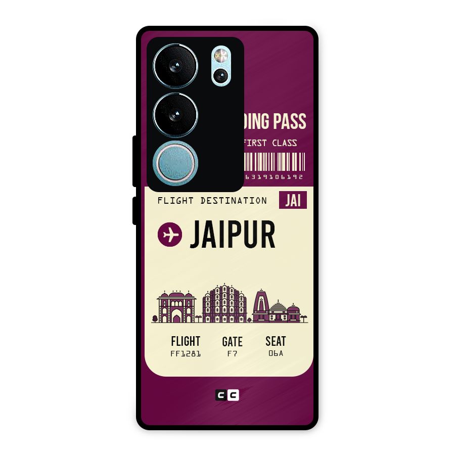 Jaipur Boarding Pass Metal Back Case for Vivo V29 Pro