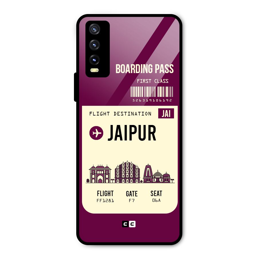Jaipur Boarding Pass Metal Back Case for Vivo Y20