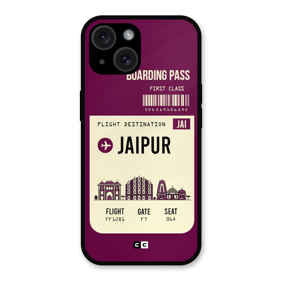 Jaipur Boarding Pass Metal Back Case for iPhone 15