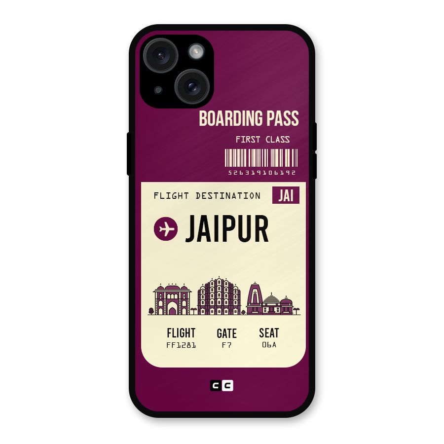 Jaipur Boarding Pass Metal Back Case for iPhone 15 Plus