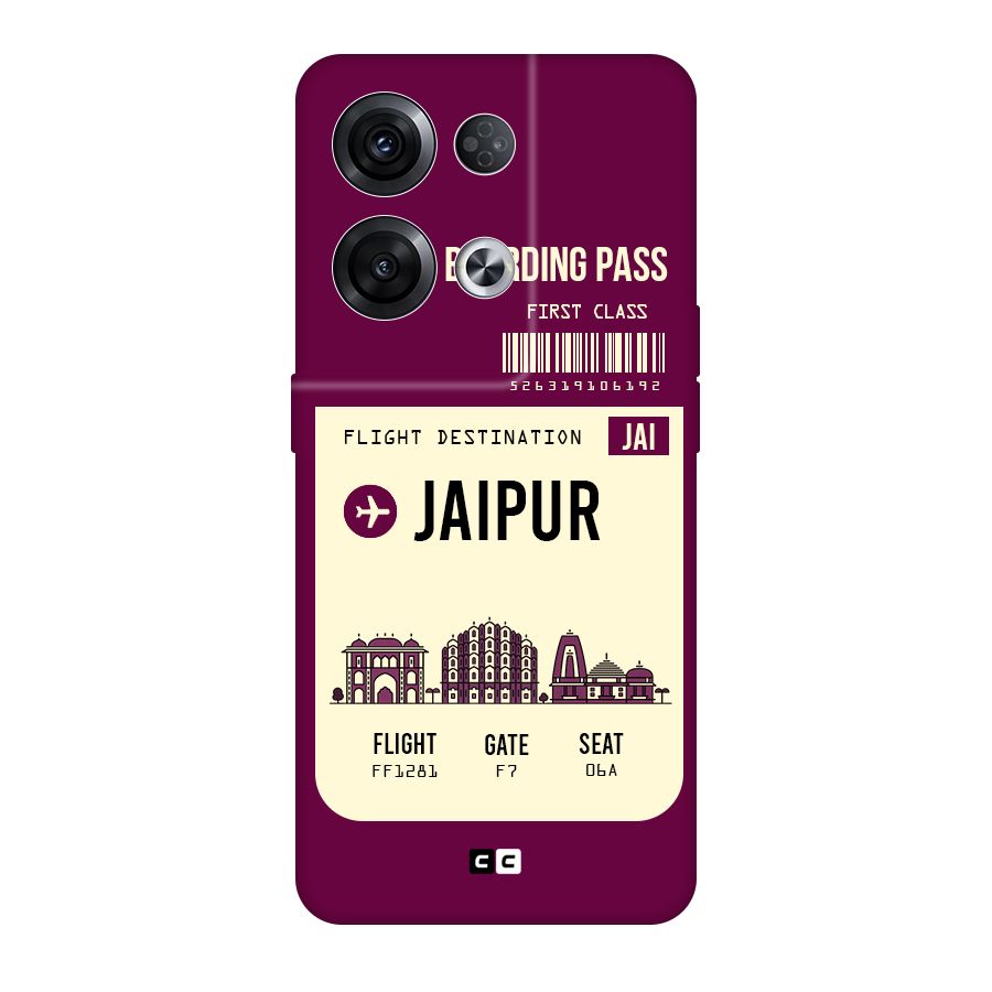 Jaipur Boarding Pass Original Polycarbonate Back Case for Oppo Reno8 Pro 5G